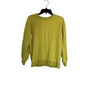 Lululemon Sweatshirt Womens Medium Yellow Crewneck Pullover Relaxed‎ Fit Cozy